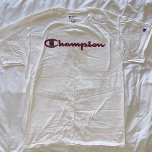 Champion White Crew Neck Short Sleeve Tee